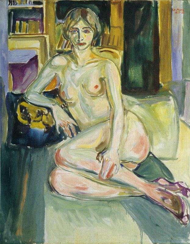 pintura Desnudo, Sentada En El Sofá - Edvard Munch