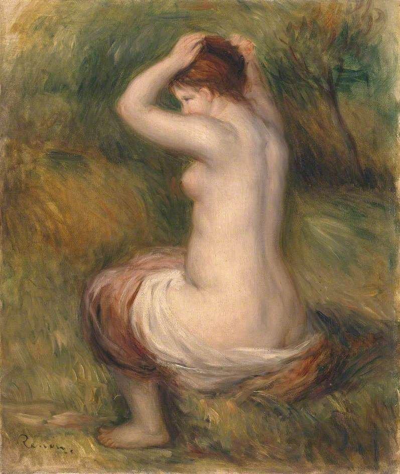 pintura Desnudo Sentado - Pierre-Auguste Renoir