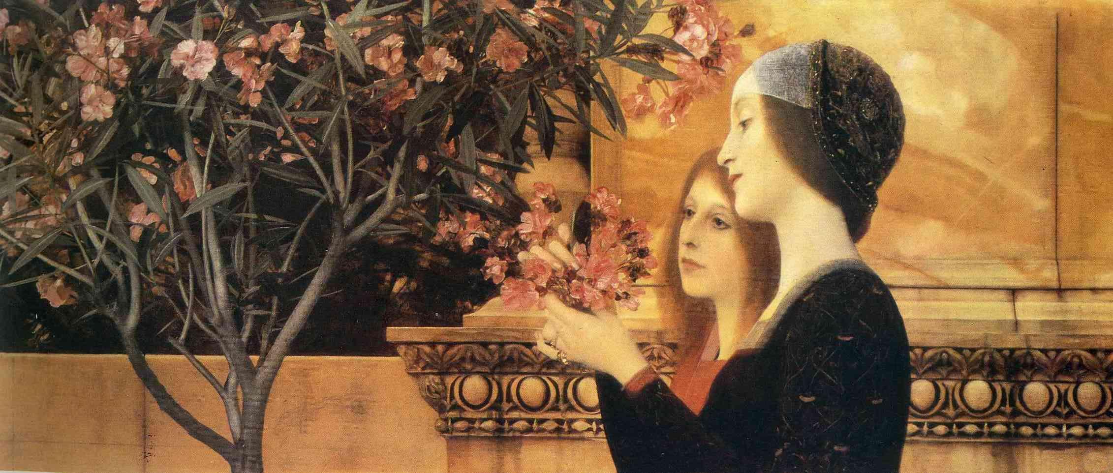 pintura Dos Chicas Con Adelfa - Gustav Klimt