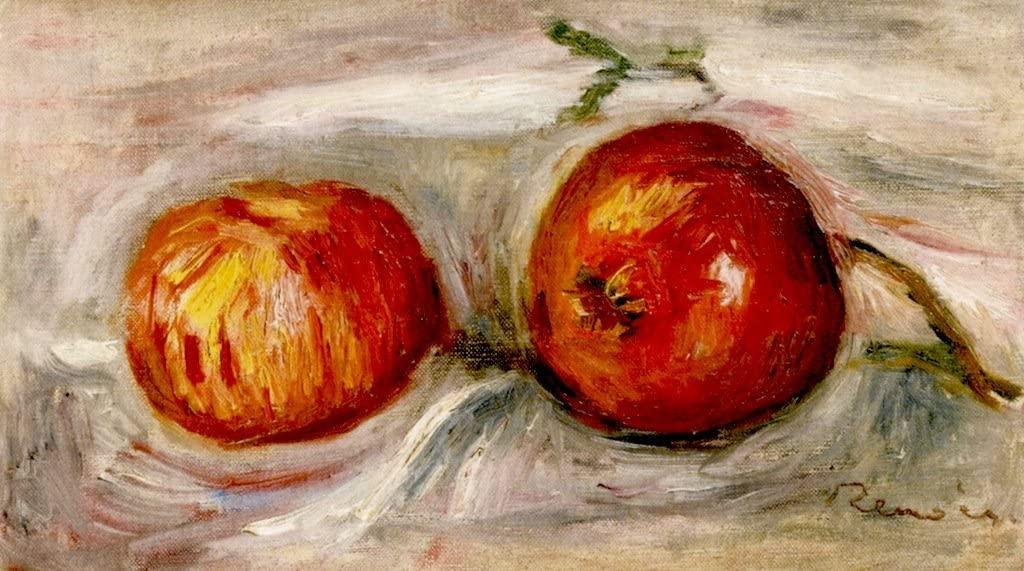 pintura Dos Manzanas - Pierre-Auguste Renoir