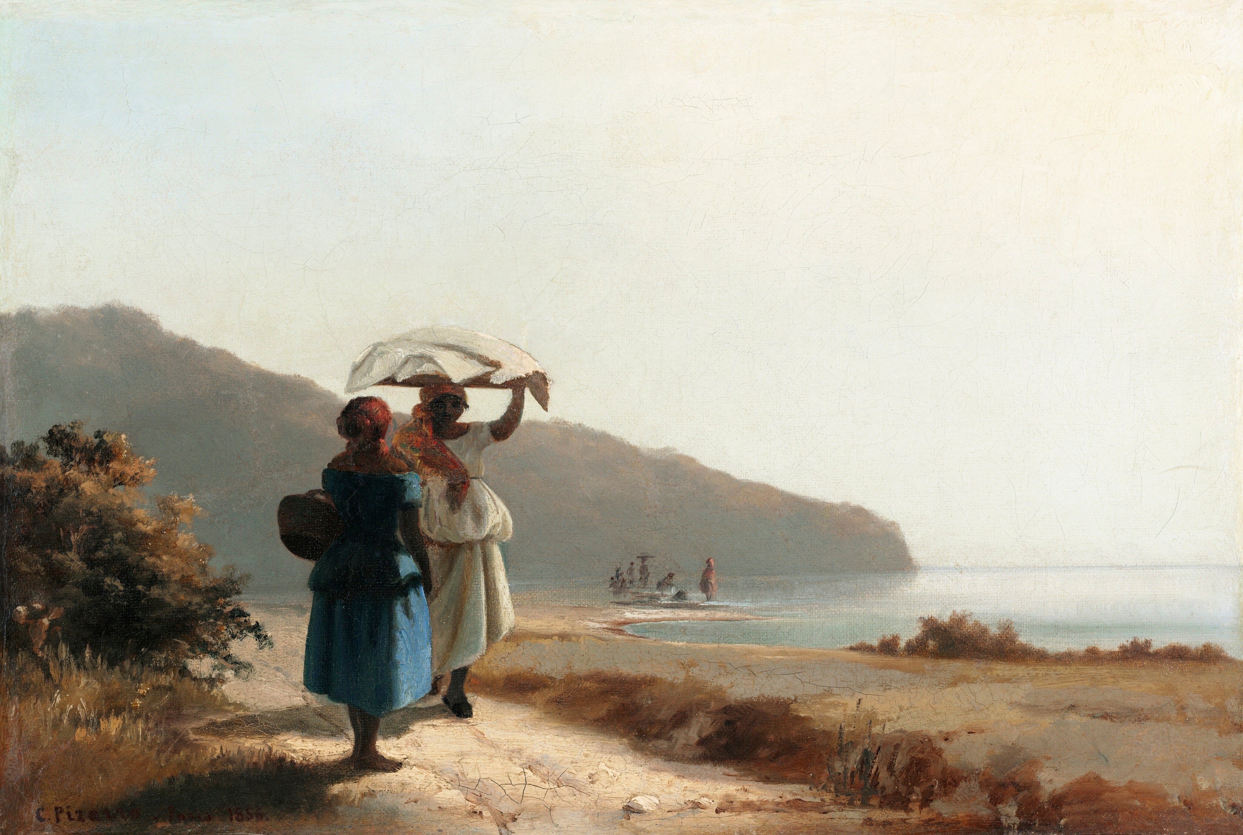 Deniz kenarında konuşan iki kadın, Santo Tomás