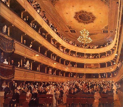 pintura El Antiguo Burgtheater - Gustav Klimt