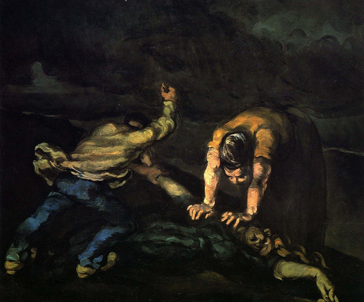 pintura El Asesinato - Paul Cezanne