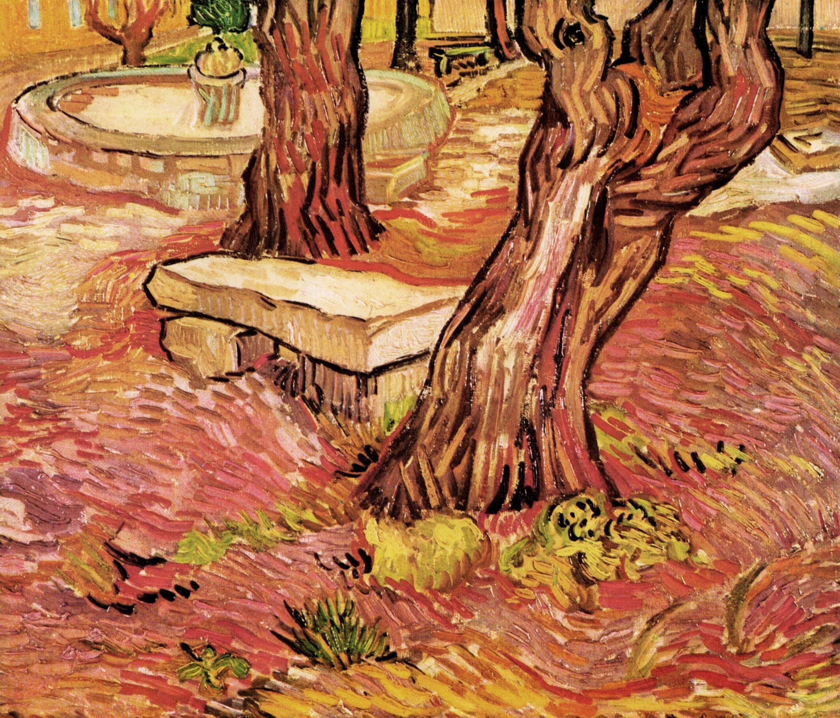 pintura El Banco De Piedra En El Jardín Del Hospital Saint Paul - Vincent Van Gogh