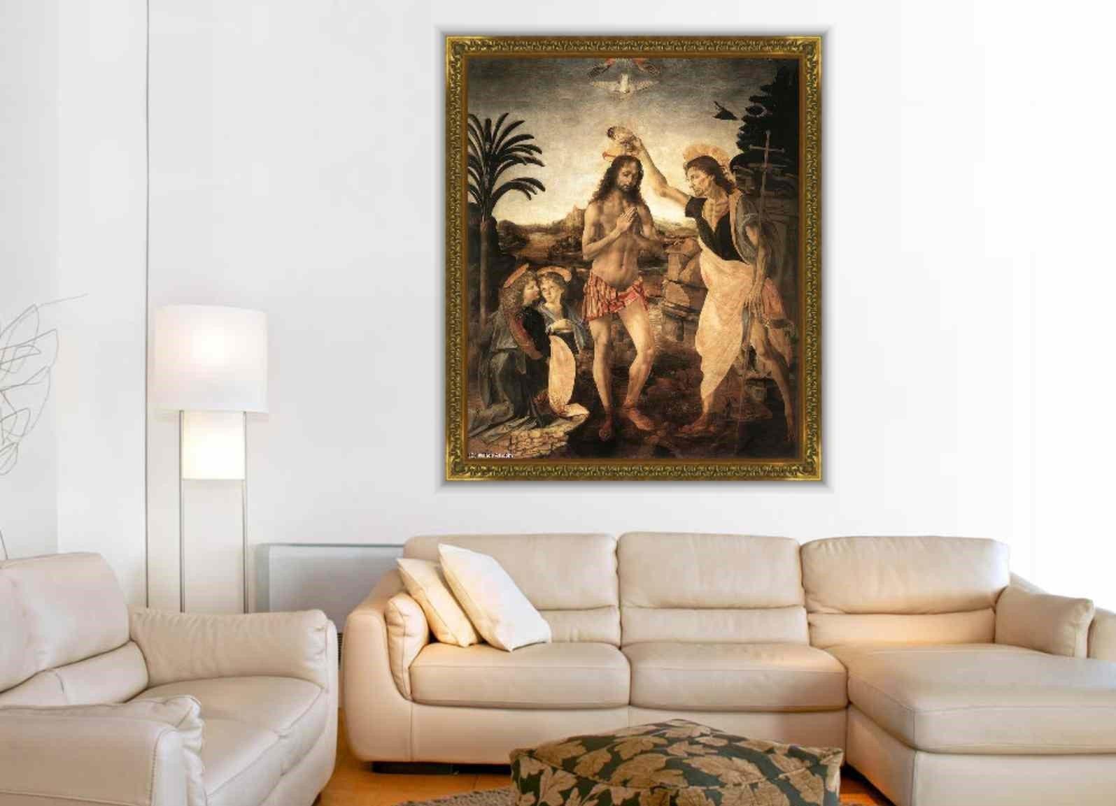 pintura El Bautismo de Cristo - Andrea del Verrocchio