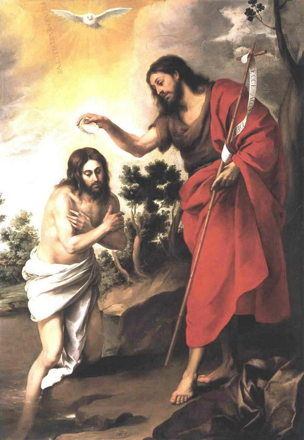 pintura El Bautismo de Cristo - Bartolomé Esteban Murillo