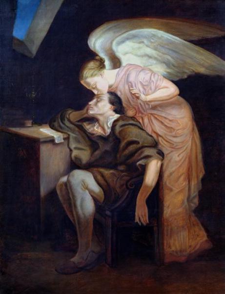 pintura El Beso De La Musa - Paul Cezanne