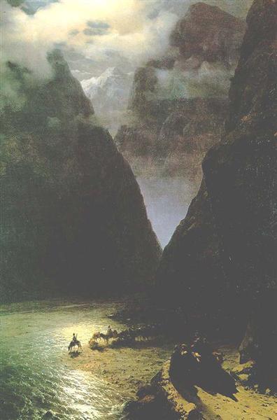 pintura El Cañón Del Daryal - Ivan Aivazovsky