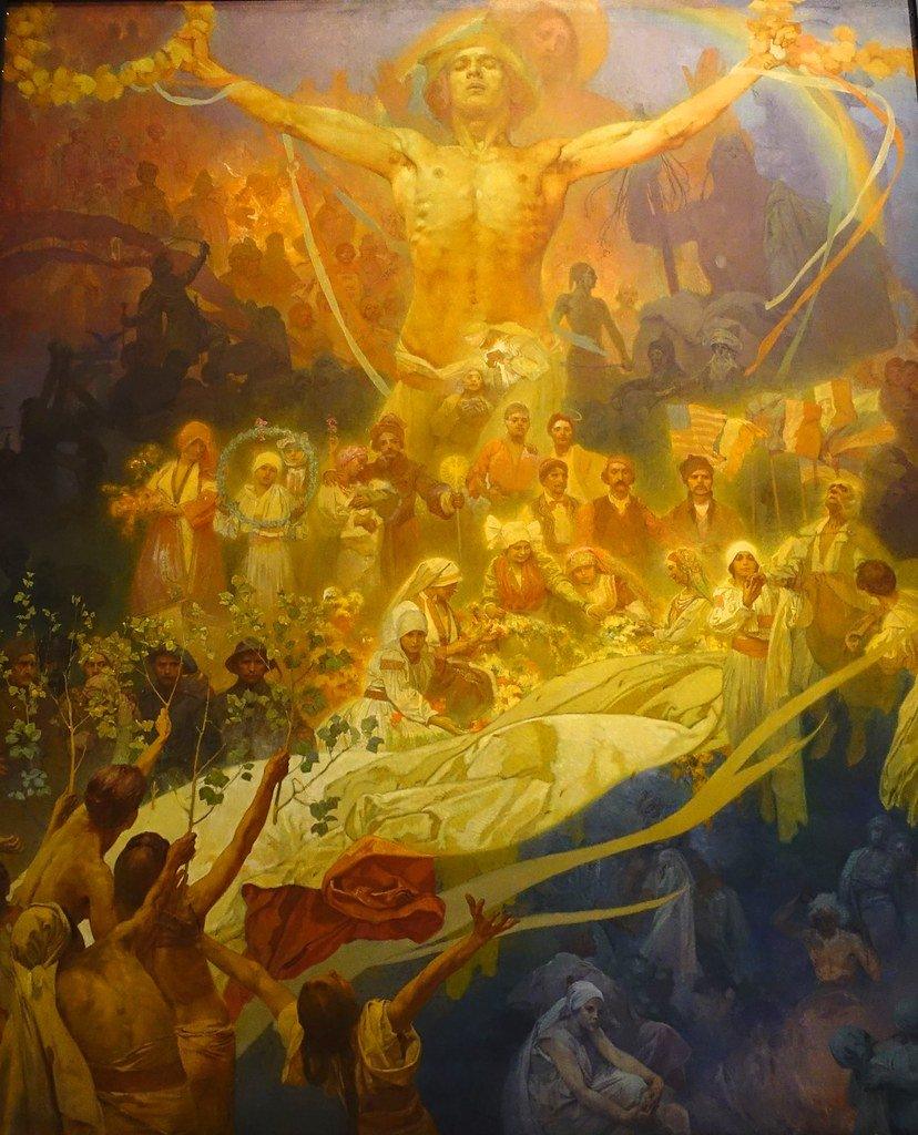 pintura El Ciclo Épico Eslavo No.20, La Apoteosis De Los Eslavos, Eslavos Para La Humanidad - Alphonse Mucha