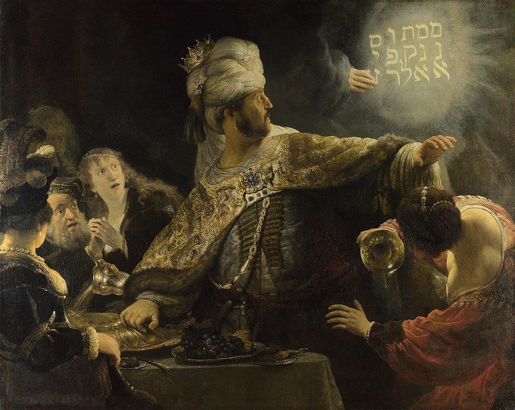 pintura El Festín De Baltasar - Rembrandt