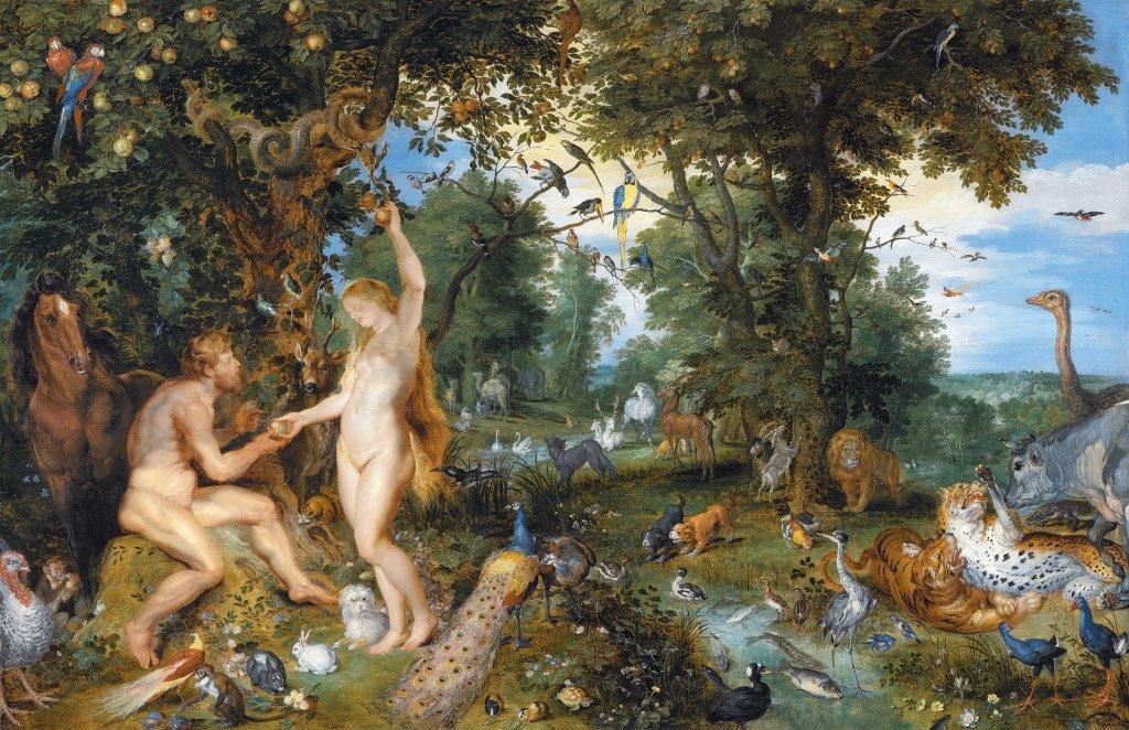 pintura El Jardín Del Edén Con La Caída Del Hombre - Jan Brueghel El Viejo