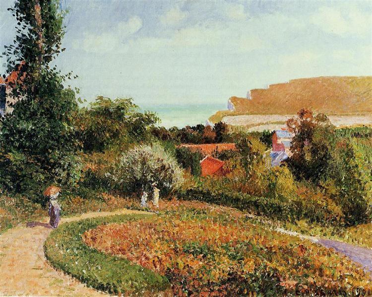 pintura El Jardín Del Hotel Berneval - Camille Pissarro