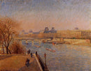 pintura El Louvre, Invierno, Sol Mañana - Camille Pissarro