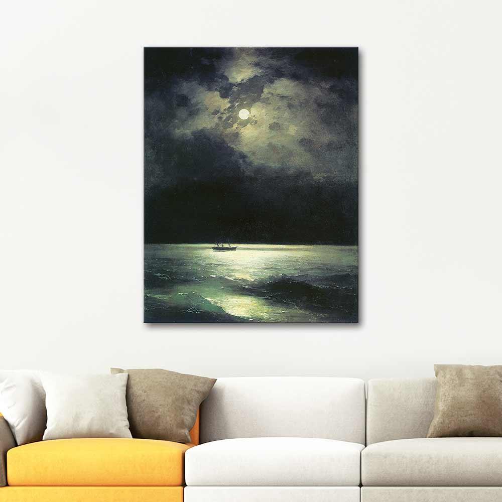 pintura El Mar Negro De Noche (Noche en el Mar Negro) - Ivan Aivazovsky