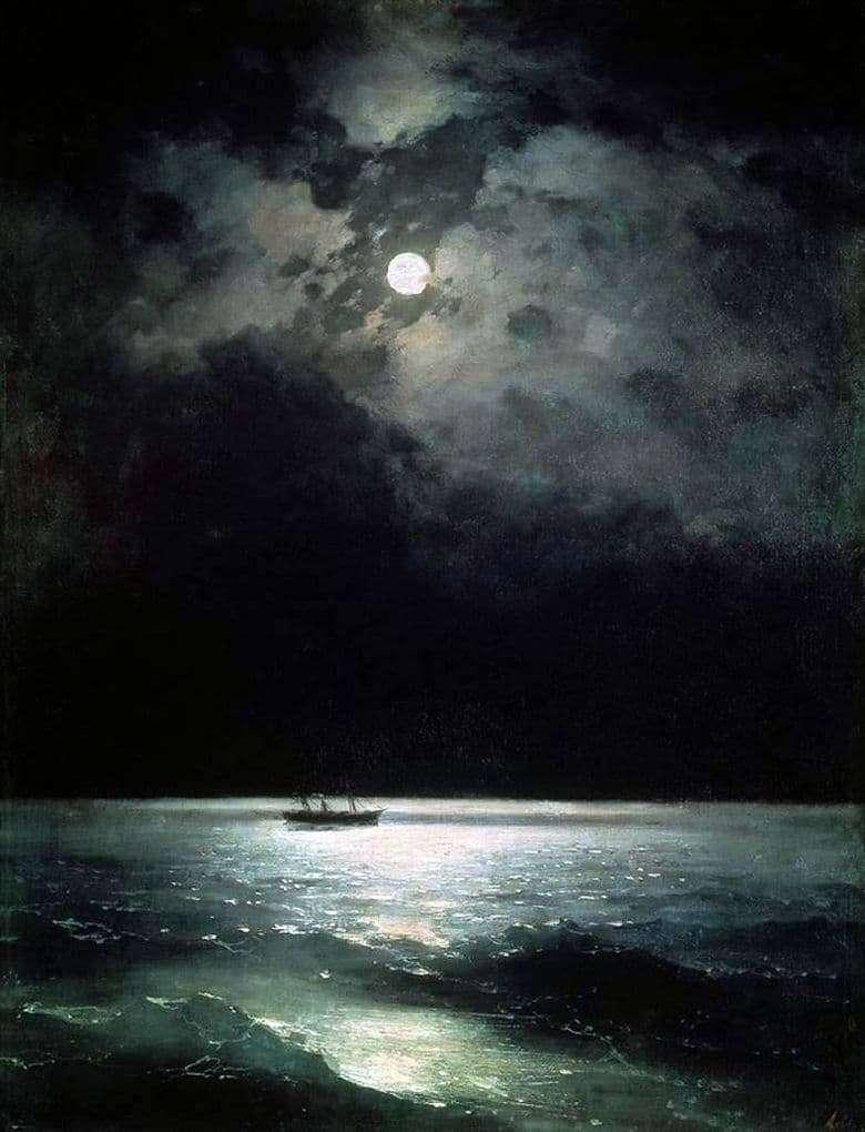 pintura El Mar Negro De Noche (Noche en el Mar Negro) - Ivan Aivazovsky