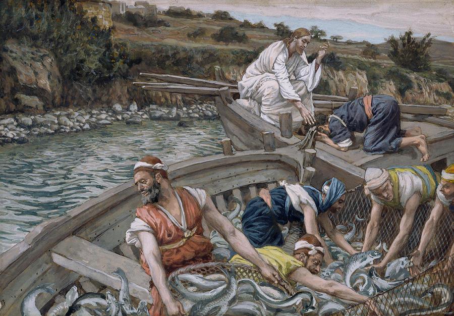 pintura El Milagroso Bosquejo De Peces - James Tissot