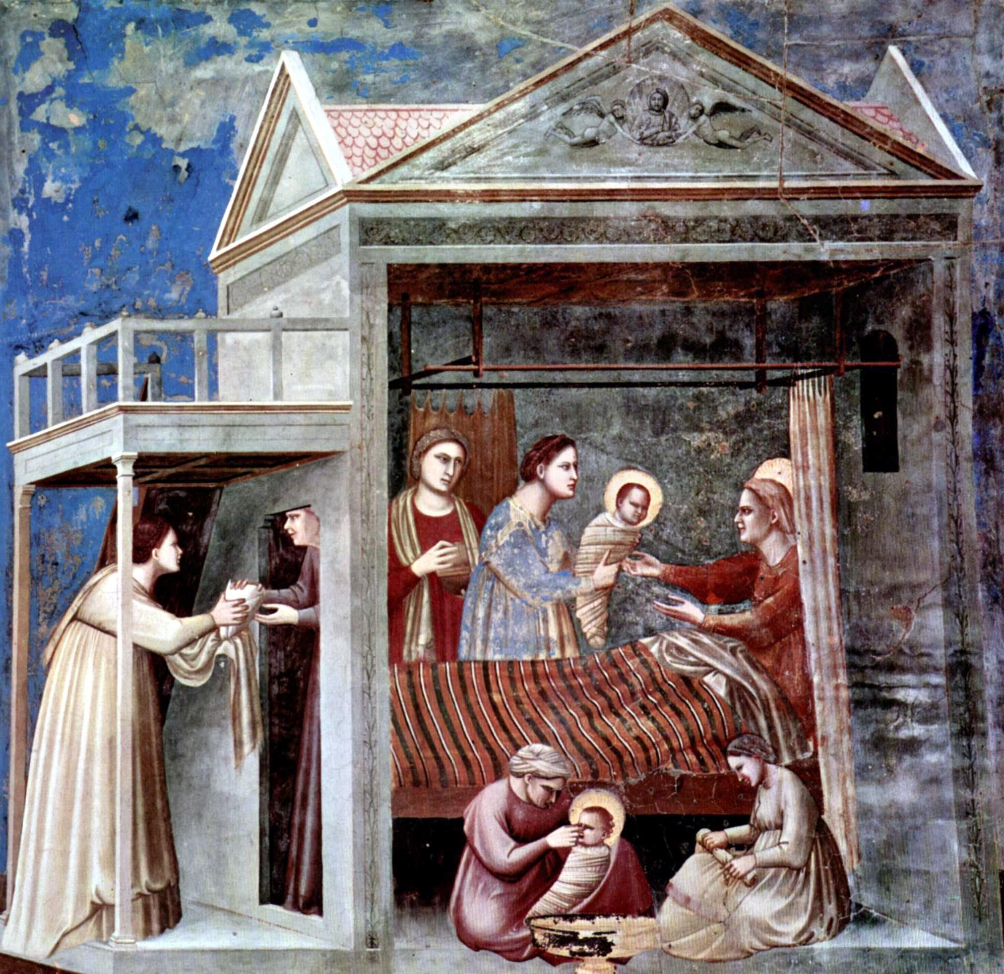 pintura El Nacimiento De La Virgen - Giotto Di Bondone
