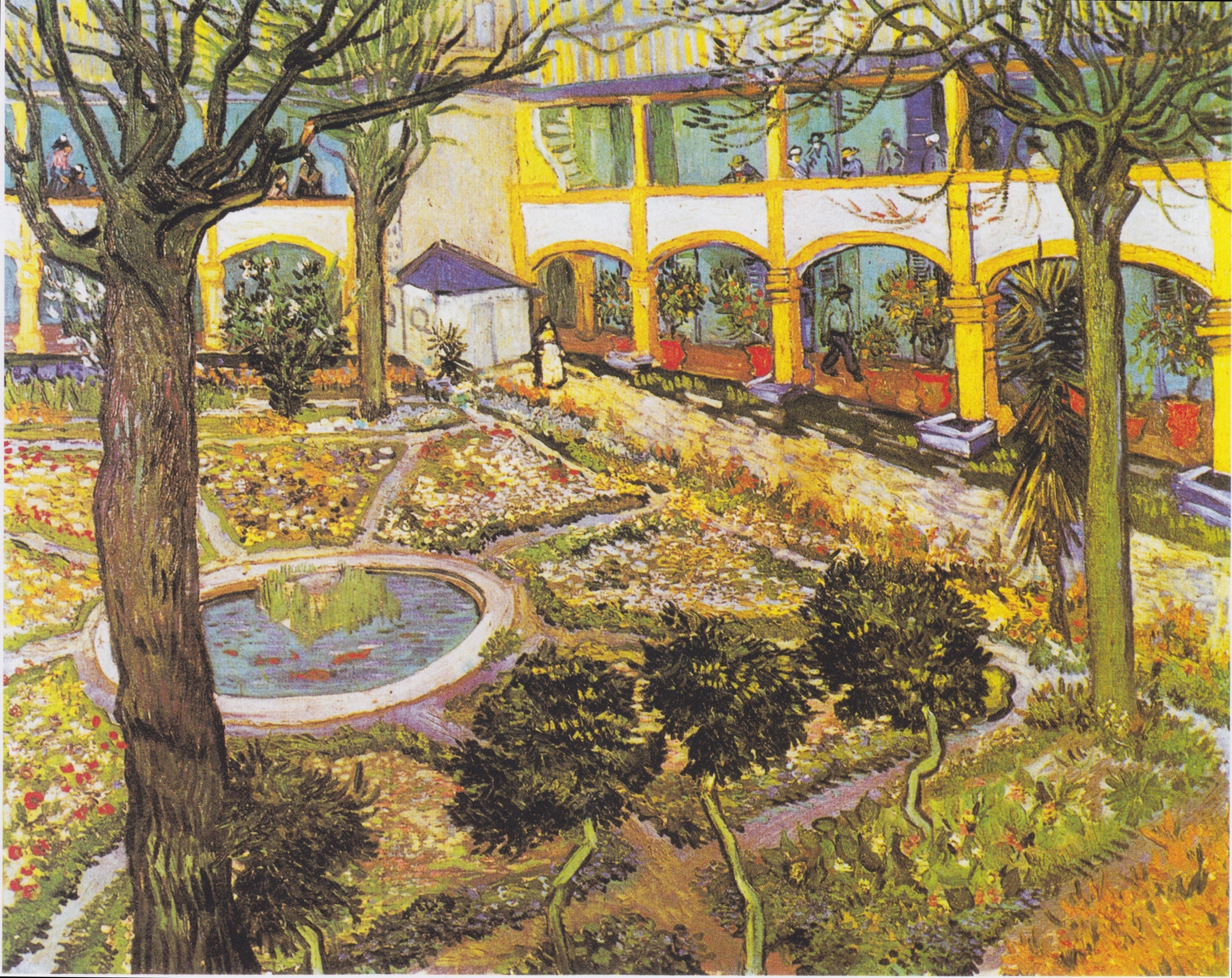 pintura El Patio Del Hospital De Arles - Vincent Van Gogh