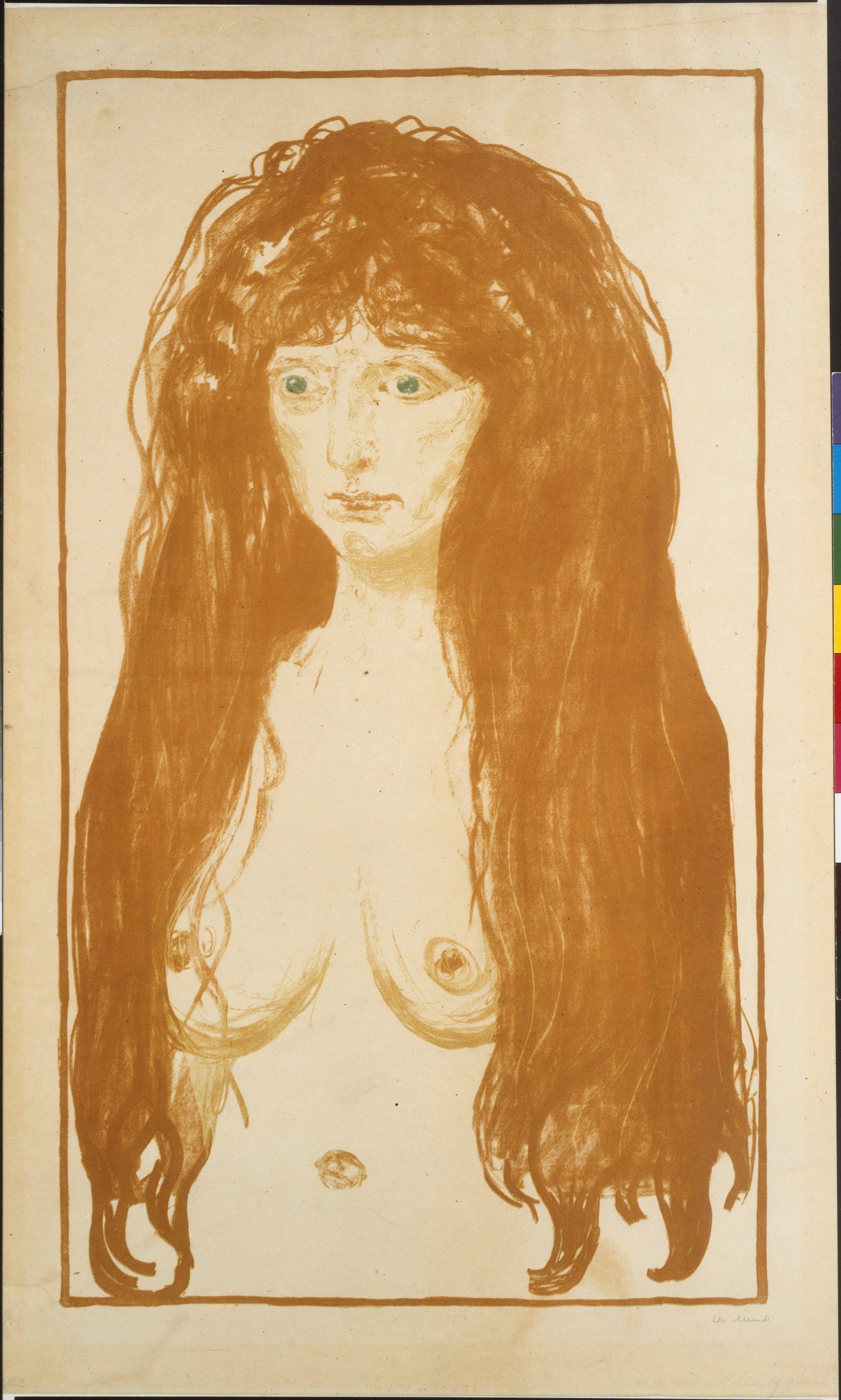 pintura El Pecado, Mujer Con Cabello Rojo Y Ojos Verdes - Edvard Munch