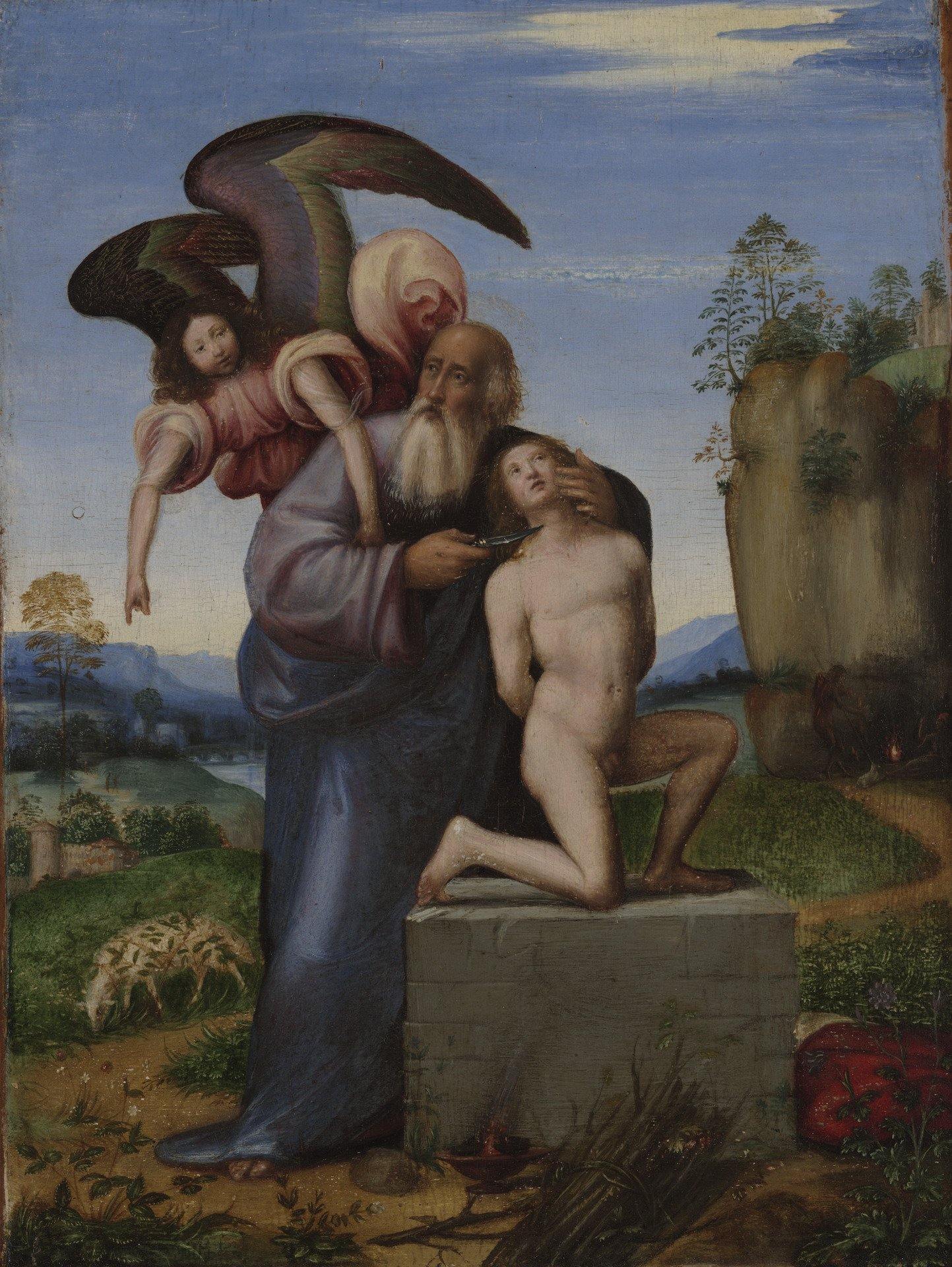pintura El Sacrificio De Isaac - Mariotto Albertinelli
