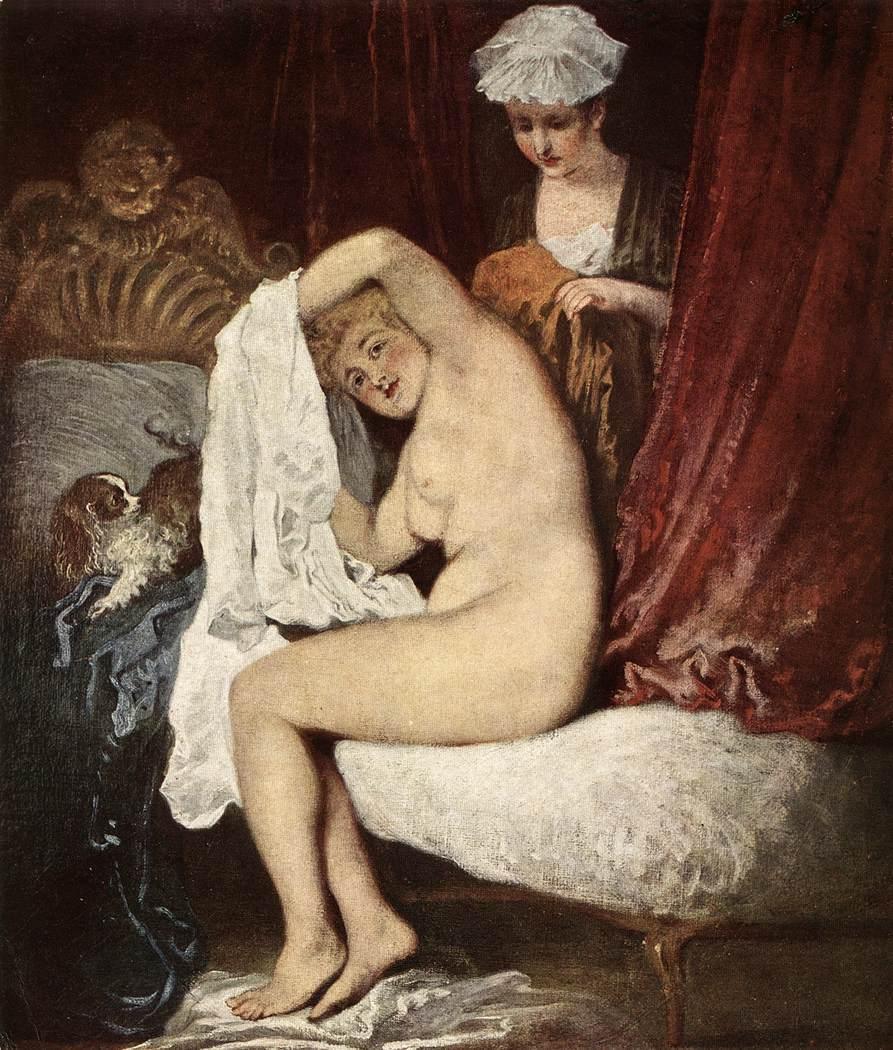 pintura El Tocador - Antoine Watteau