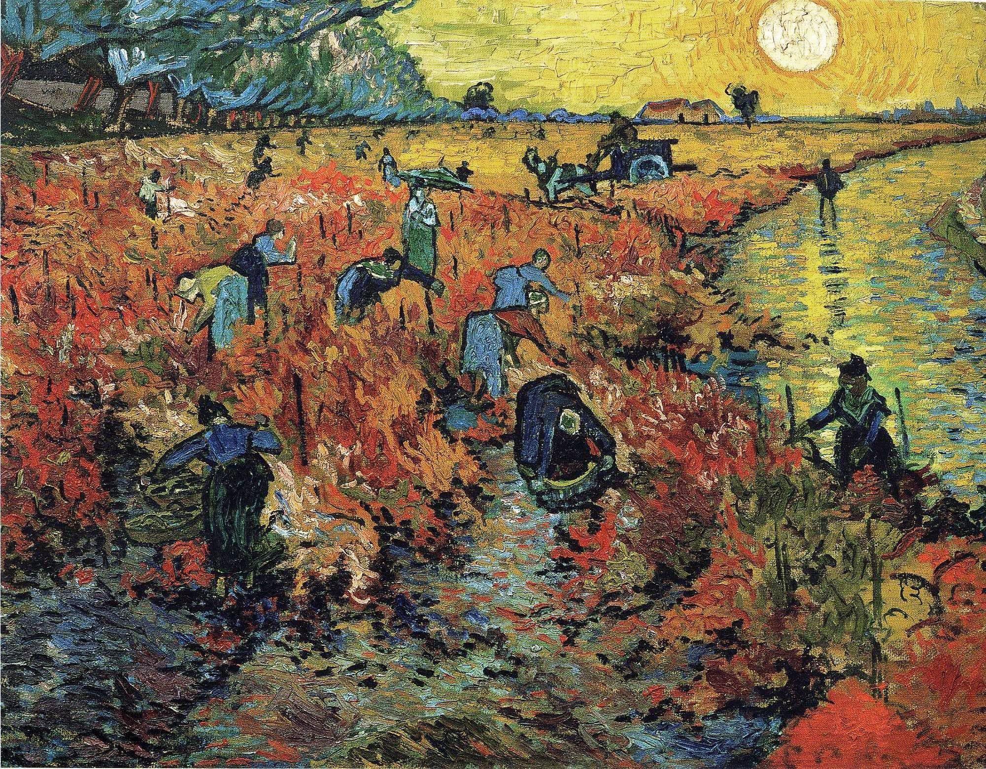 pintura El Viñedo Rojo - Vincent Van Gogh