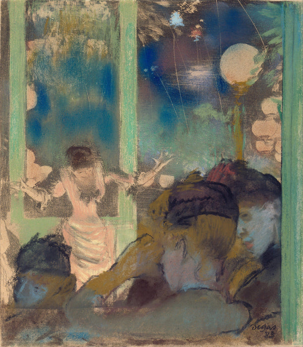 pintura En El Café Des Ambassadeurs - Edgar Degas