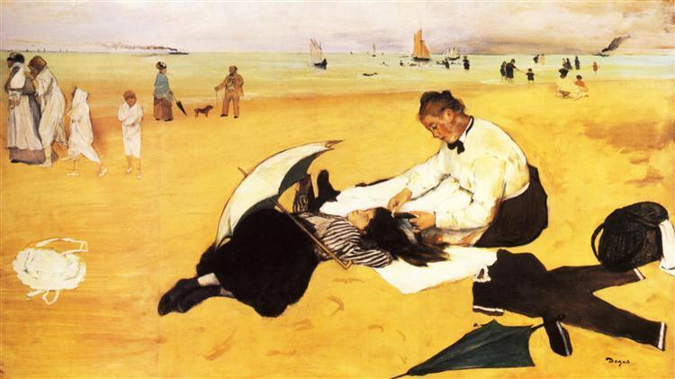 pintura Escena De Playa - Edgar Degas