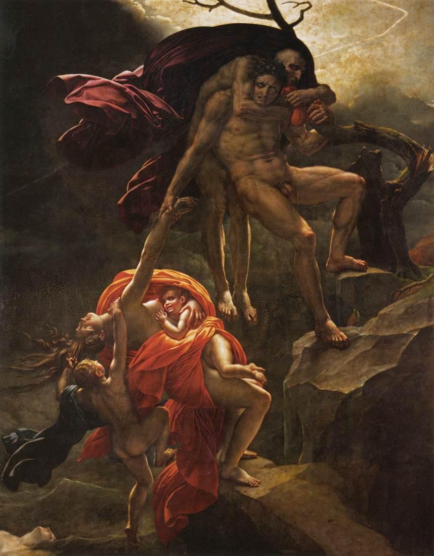 pintura Escena Del Diluvio - Anne-Louis Girodet De Roucy-Trioson