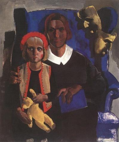 pintura Esposa E Hija Del Artista 1935 - Aba