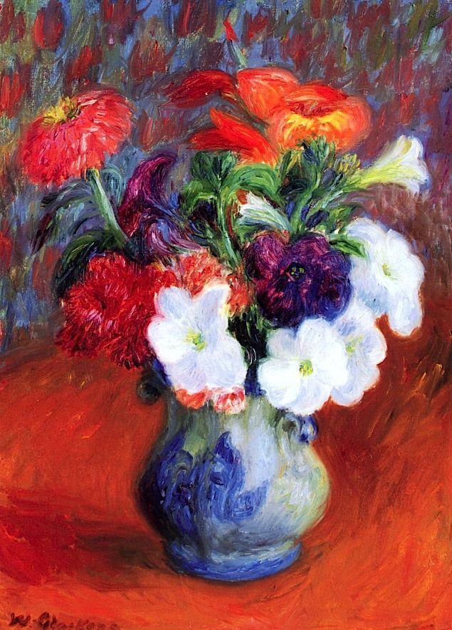pintura Estudio De Flores - William Glackens