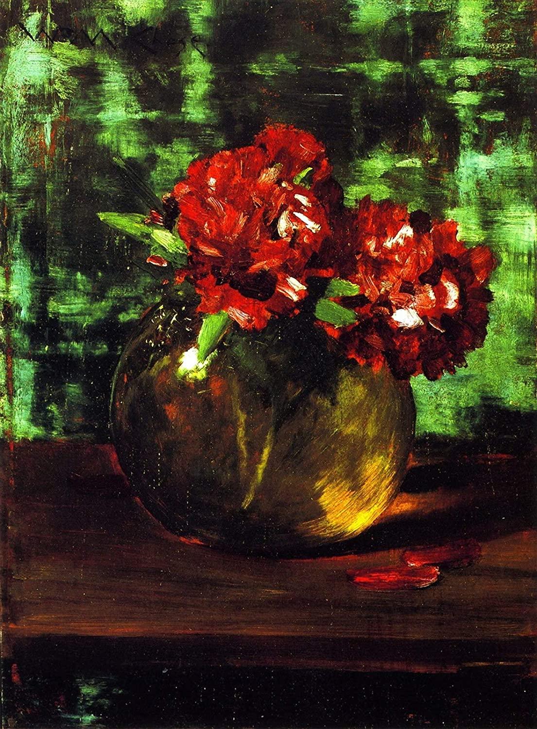 pintura Estudio De Flores, Rojo Contra Verde - William Merritt Chase