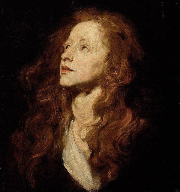 pintura Estudio De La Cabeza De Una Mujer Mirando Hacia Arriba - Anthony Van Dyck