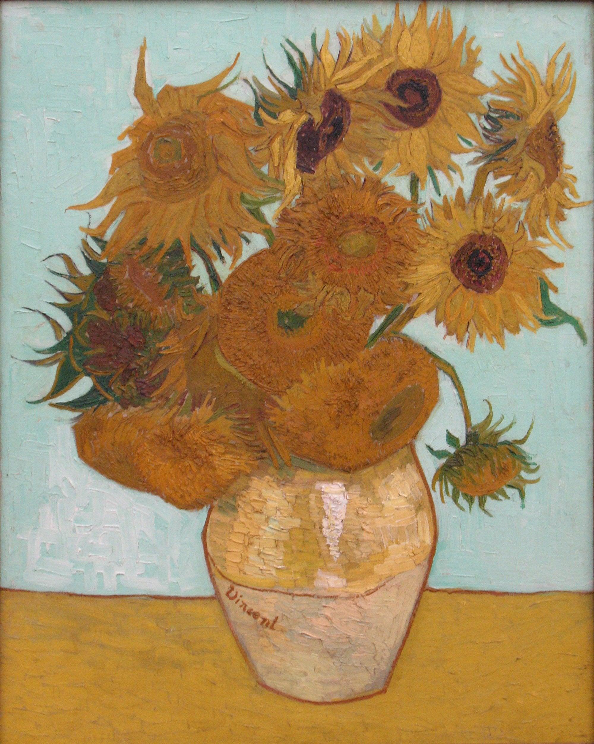 pintura Florero Con 12 Girasoles - Vincent Van Gogh