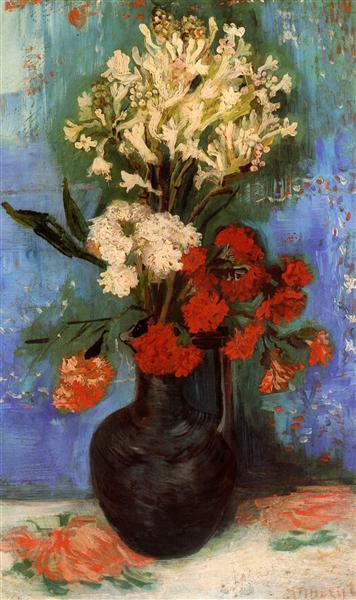 pintura Florero Con Claveles Y Otras Flores - Vincent Van Gogh