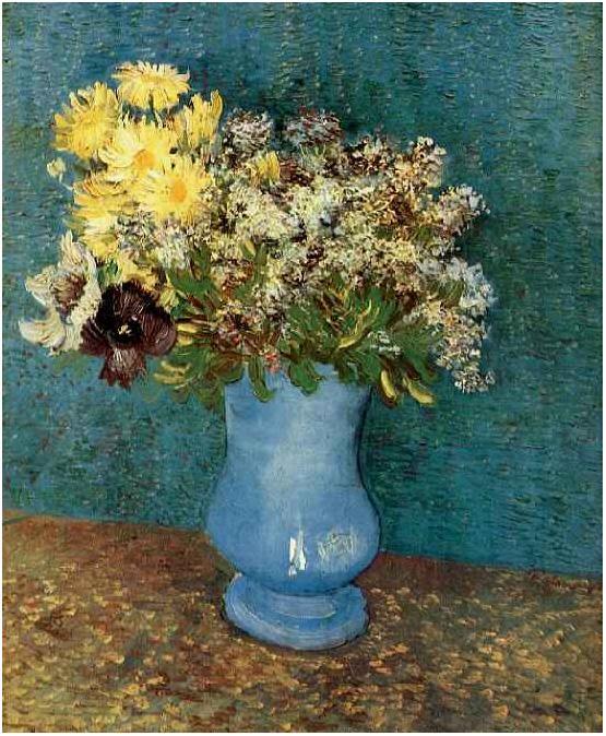 pintura Florero Con Lilas, Margaritas Y Anémonas - Vincent Van Gogh