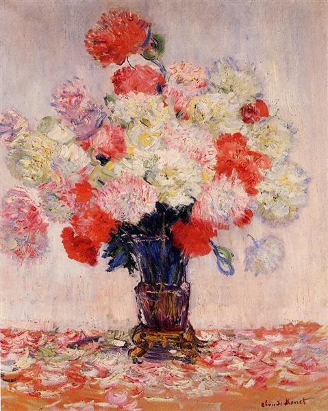 pintura Florero De Peonías - Claude Monet