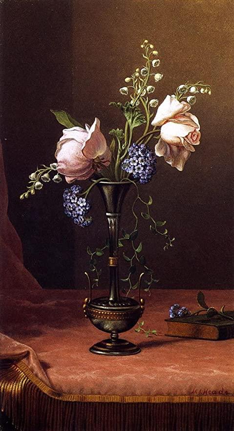 pintura Florero Victoriano Con Flores De Devoción - Martin Johnson Heade