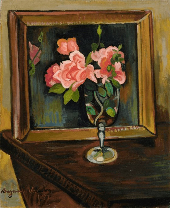pintura Flores En Un Vaso, Frente A Un Espejo - Suzanne Valadon