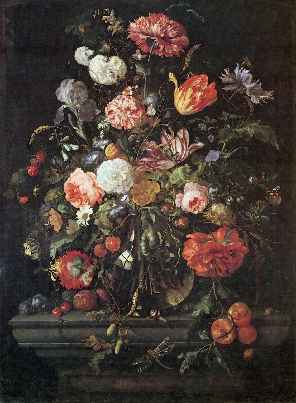 pintura Flores En Vidrio Y Frutas - Jan Davidsz. De Heem