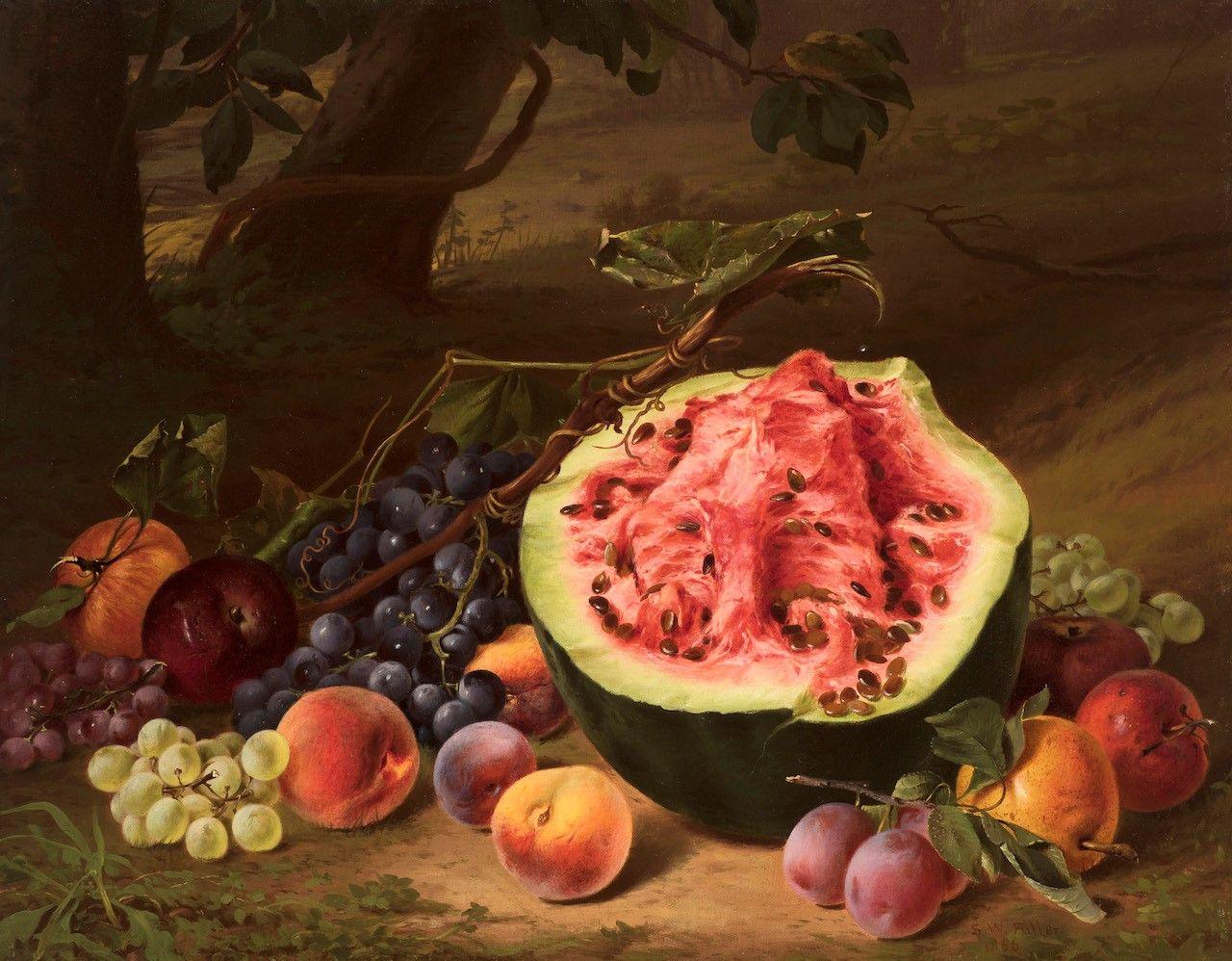 pintura Fruta En Un Piso Del Bosque - John F. Francis