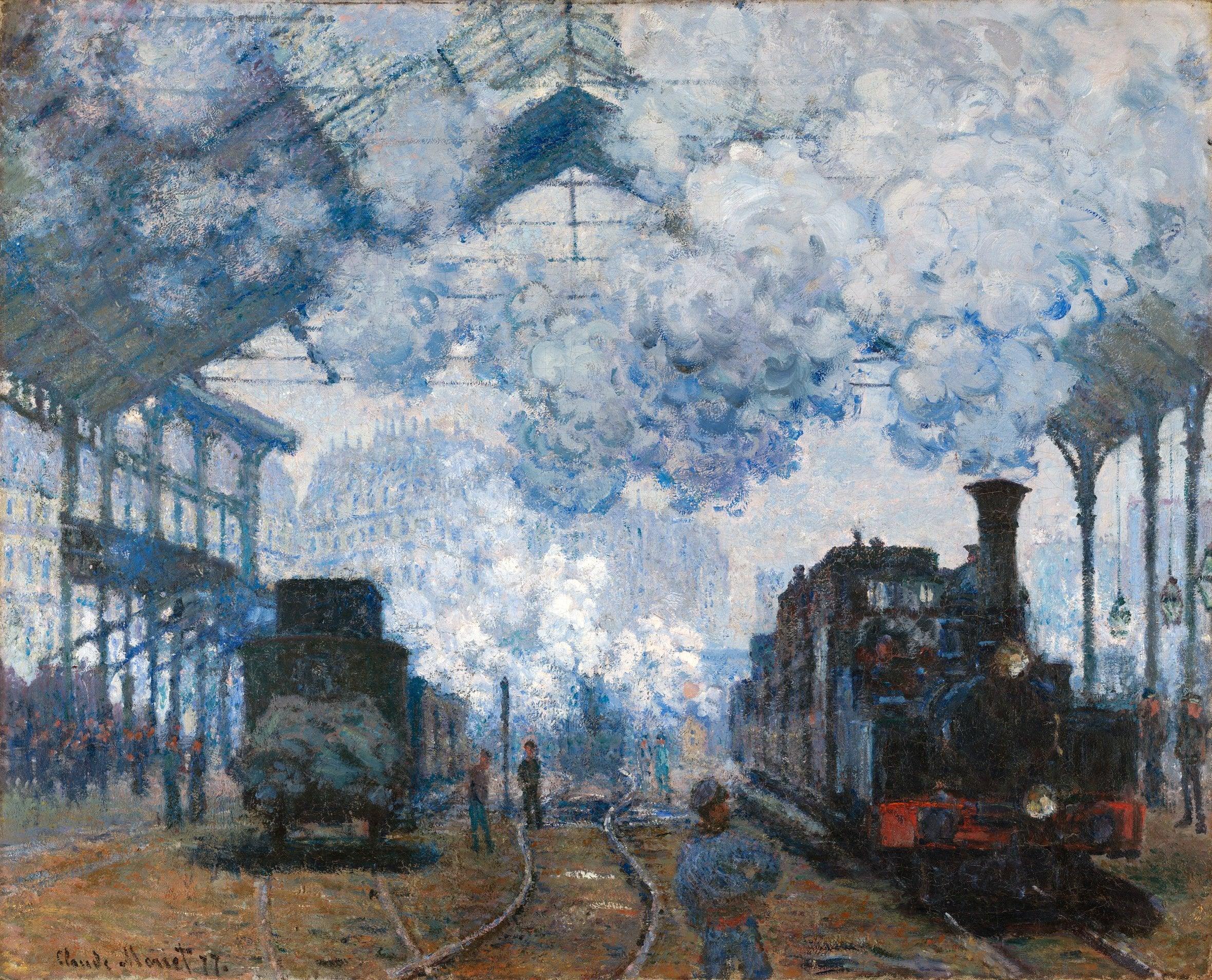 pintura Gare Saint Lazare - Claude Monet