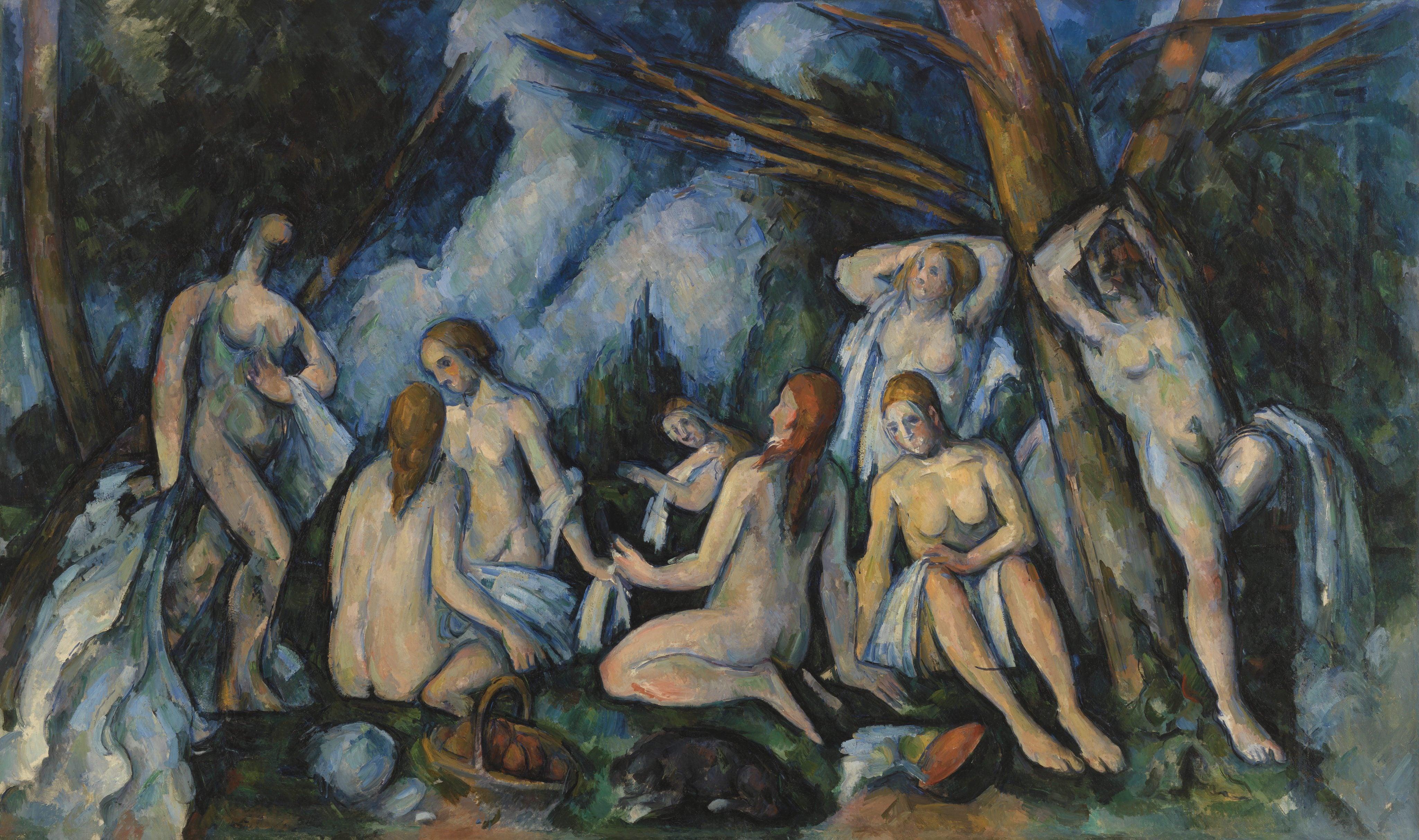 pintura Grandes Bañistas - Paul Cezanne
