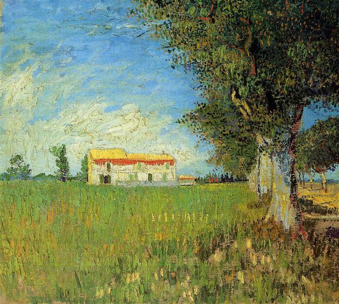 pintura Granja En Un Campo De Trigo - Vincent Van Gogh