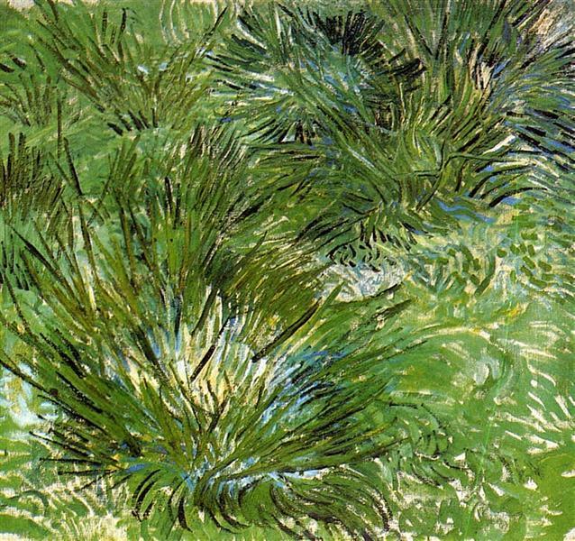 pintura Grupos De Hierba - Vincent van Gogh