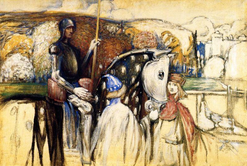 pintura Guerrero Montado, Inacabado - Wassily Kandinsky