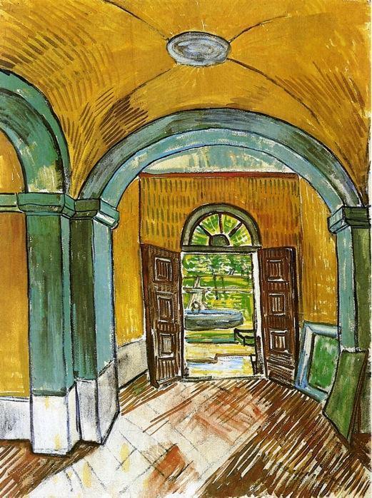 pintura Hall De Entrada Del Hospital Saint Paul - Vincent Van Gogh