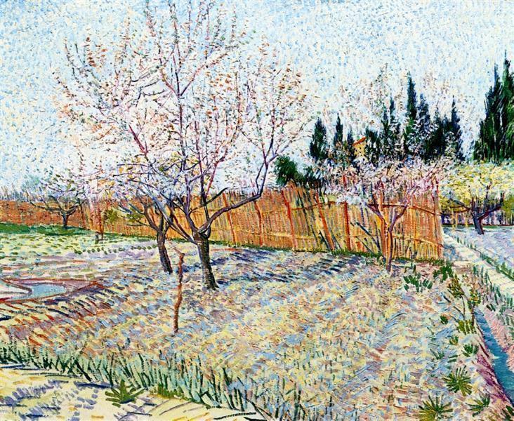 pintura Huerto Con Melocotoneros En Flor - Vincent Van Gogh