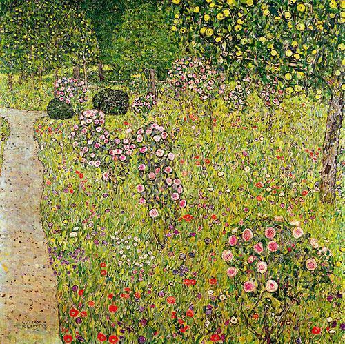 pintura Huerto Con Rosas - Gustav Klimt