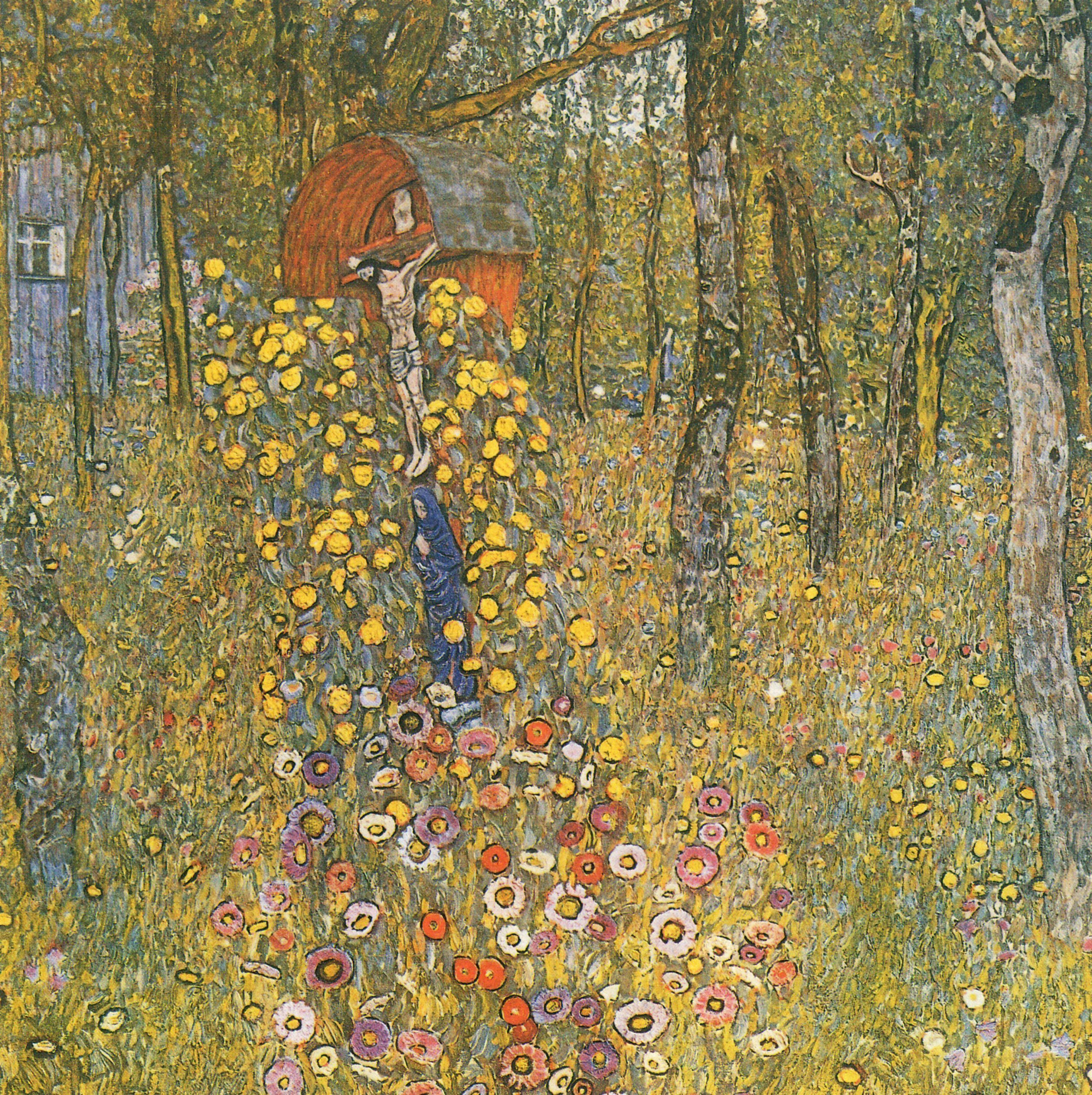 pintura Jardín De La Granja Con Crucifijo - Gustav Klimt